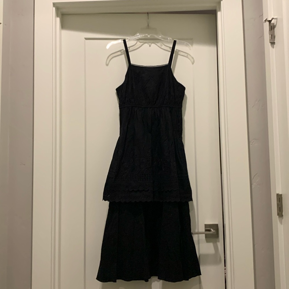 Double D Ranchwear black cotton eyelet &embroidered midi sundress. Xs like new